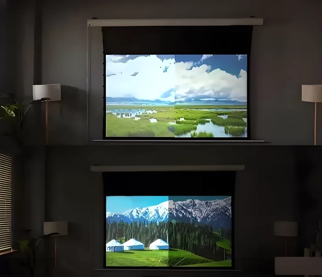 right projector screen