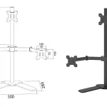 triple monitor desk stand