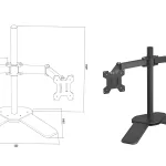 dual monitor desk stand