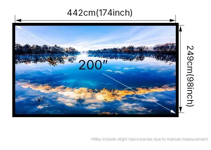 200 inch acoustically transparent projection screen