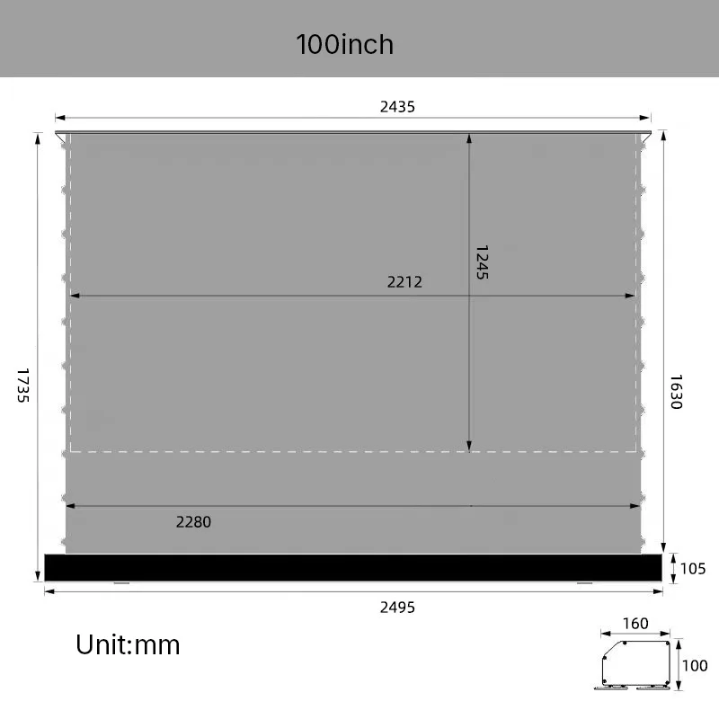 100 Inch Fresnel ALR Floor Rising Screen